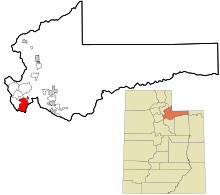 Summit County Utah incorporated and unincorporated areas Park City highlighted.svg