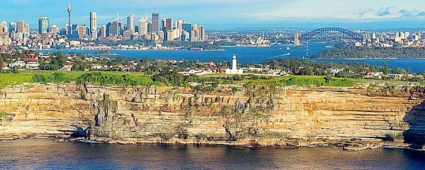 The outflow of Parramatta River into Tasman Sea.