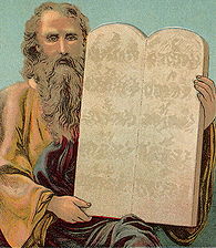 The Tablets of the Ten Commandments (illustration from a Bible card published 1907 by the Providence Lithograph Company) Tablets of the Ten Commandments (Bible Card).jpg