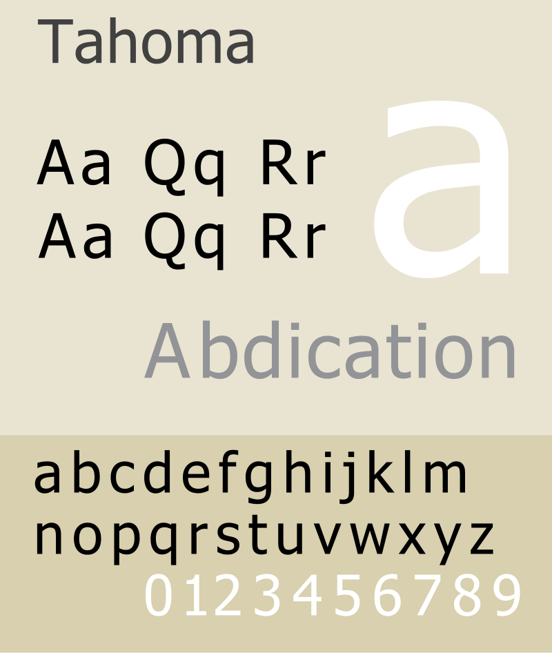 Tahoma font family - Typography