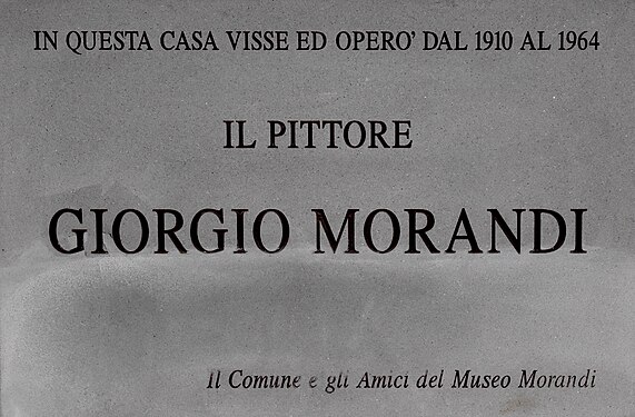 Plaque, Giorgio Morandi's studio, Bologna, Italy