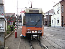 A line 89 tram in Anderlues (2009). Tec Anderlues.JPG