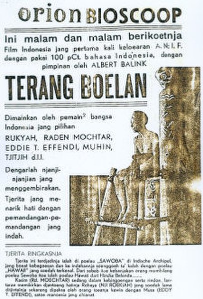Poster for Terang Boelan, one of three films credited with reviving the Indies' failing film industry.