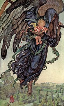 Illustration by Eleanor Fortescue-Brickdale The Book of old English songs and ballads - 25 Gather ye rosebuds while ye may, old Time is still a-flying.jpg