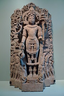 Typical medieval frontal standing statue of Vishnu, 950–1150
