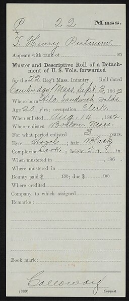 File:Timothy. H. Pitman, enlistment card.jpg