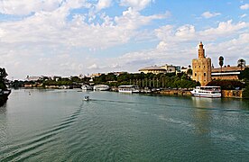 River Guadalquivir over the city of Seville