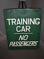 Training car sign