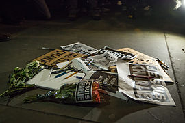 Tributes to the victims of the attack, outside the National Gallery in London