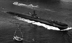 Baya (AGSS-318), pós-conversão em 1962.