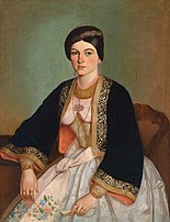 Uroš Knežević - Portrait of one of Stevan Petrovic Knicanin’s Sisters (1807–1855) circa 1850