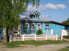 A traditional village house near Kstovo, Russia.