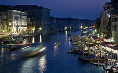 Gondolas in the Grand Canal. Venice, Italy 2009