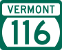 Vermont Route 116 marker