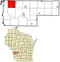 Thumbnail for File:Vernon County Wisconsin incorporated and unincorporated areas Hamburg highlighted.svg