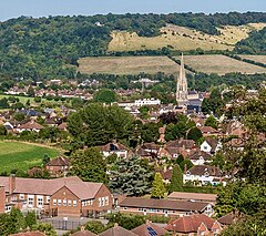 View towards Dorking from the Nower (geograph 5120040 by Ian Capper, cropped).jpg