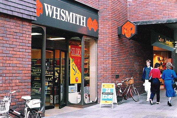 WHSmith bearing the former logo in Huntingdon, England, in 1986