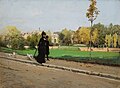 Walk with the dogs(1874),by Giuseppe de Nittis