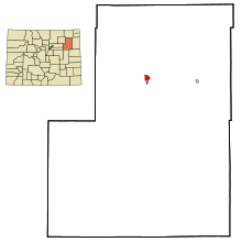 Washington County Colorado Incorporated and Unincorporated areas Akron Highlighted.svg