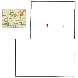 Washington County Colorado Incorporated and Unincorporated areas Akron Highlighted.svg