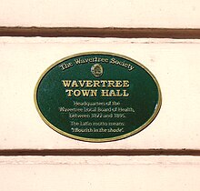 Plaque on the town hall Wavertree Town Hall plaque.jpg