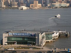 The company's headquarters and terminal in Weehawken, New Jersey Weehawken Port Imperial Ferry Terminal on Hudson River.jpg