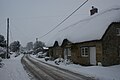 The High Street, Whitwell, Isle of Wight, seen shortly after heavy snowfall on the island during the night.