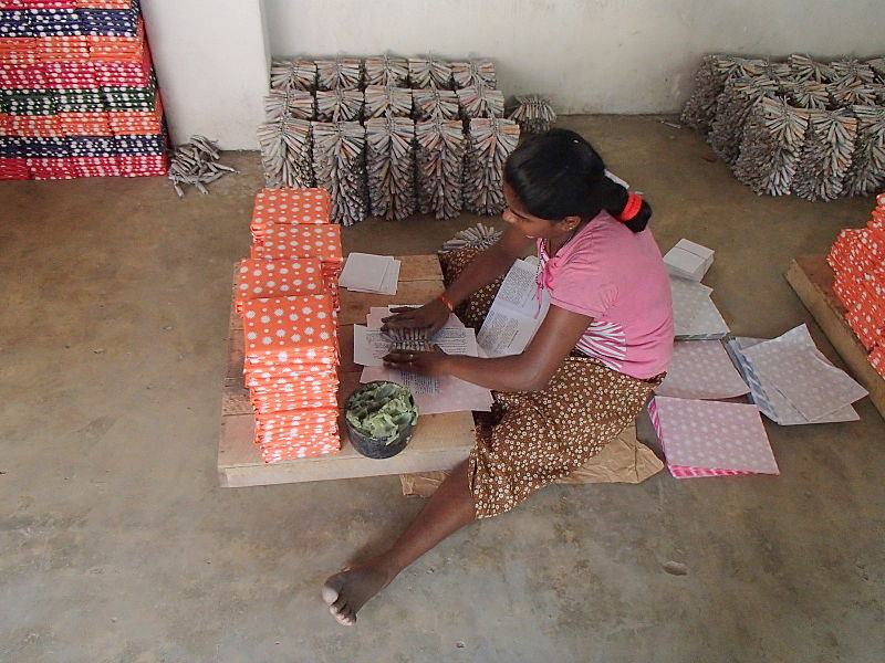 File:Woman packing Fireworks Sri Lanka.jpg