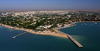 Photo of Yevpatoria, major city on Crimea's west coast and fourth most populous city[h] on the peninsula[38][5]