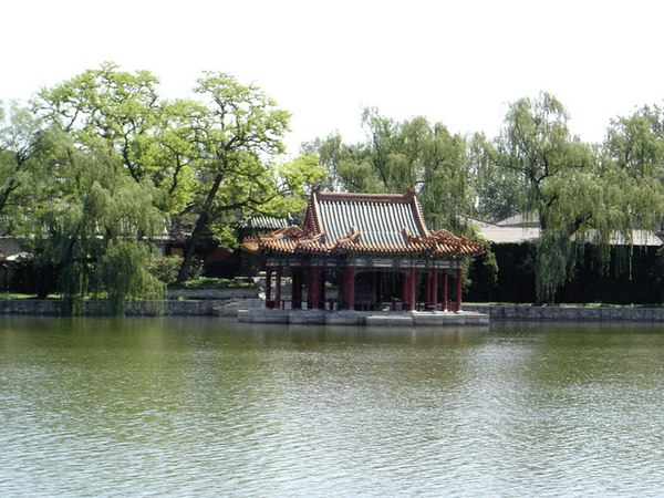 The Pavilion of the Water and Cloud, on the eastern bank of the Central Sea.