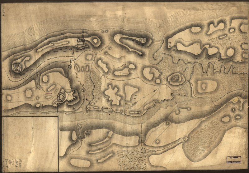 File:(Map of defenses of New York Island from Fort Washington to Fort Independence, with redoubts, etc. planned between. LOC gm71002304.tif