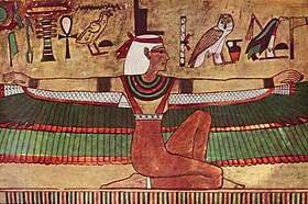 Ancient Egypt,The Goddess Isis, wall painting, c. 1360 BC
