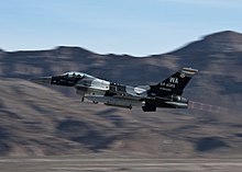 64th Aggressor Squadron F-16 takes off from Nellis AFB during Red Flag 14-1