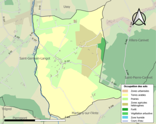 Barevná mapa znázorňující využití půdy.