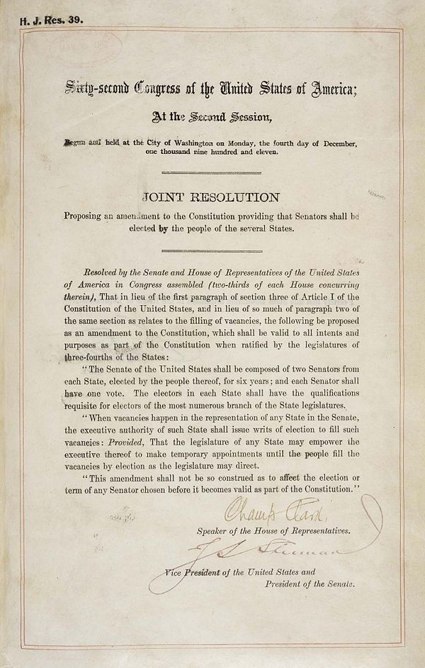 The Seventeenth Amendment in the National Archives