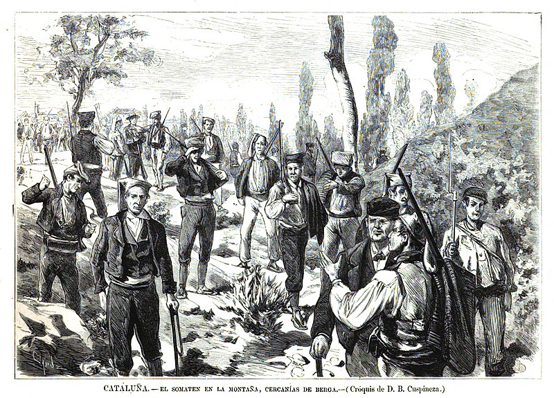 File:1875-11-30, La Ilustración Española y Americana, Cataluña, El somatén en la montaña, cercanías de Berga.jpg