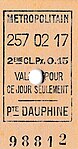 Ticket de 2e classe émis le 257e jour de l’année 1902, soit le dimanche 14 septembre 1902 à 17 heures.