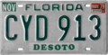 1977–1979 series Florida license plate with November 1979 sticker.png