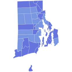 1992 Rhode Island gubernatorial election results map by municipality.svg