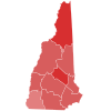 2004 Amerika Serikat Senat pemilihan di New Hampshire hasil peta oleh county.svg