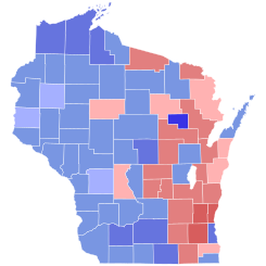 2006 Wisconsin gubernur hasil pemilihan peta oleh county.svg