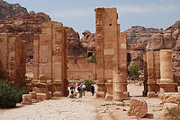 The Hadrian Gate and the Cardo Maximus in Petra