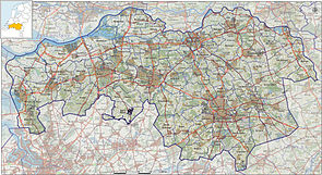 Provincie Noord-Brabant, impressie van het landschap en indeling van gemeenten (2013)