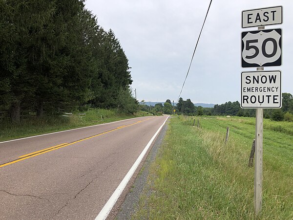 US 50 eastbound past the West Virginia state line in Garrett County