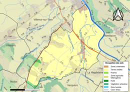 Carte des infrastructures et de l'occupation des sols de la commune en 2018 (CLC).