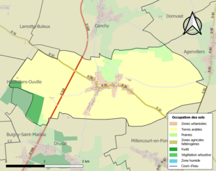 Kolorowa mapa przedstawiająca użytkowanie gruntów.