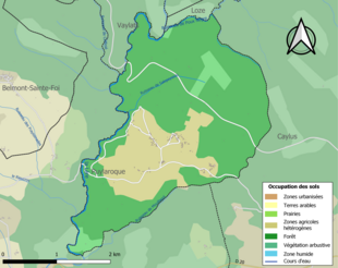 Kolorowa mapa przedstawiająca użytkowanie gruntów.