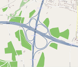 Oversiktskart over motorveikrysset Osnabrück-Süd