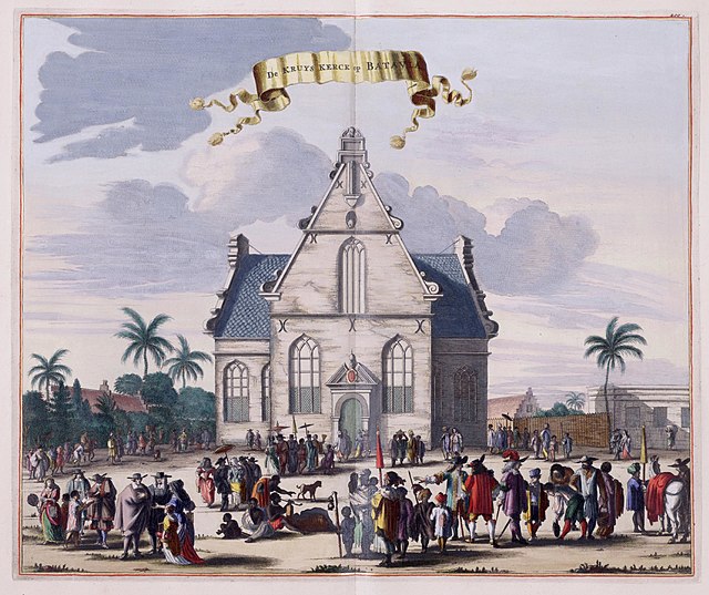 Dutch church or 'Kruiskerk' in Batavia c. 1682
