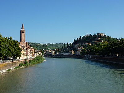 in Verona, seen towards its source